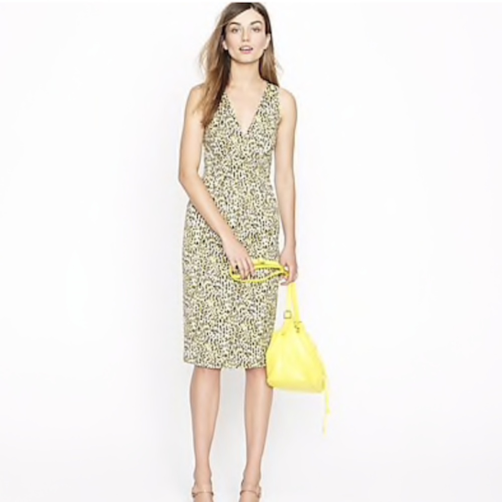 J.Crew Fabiola Dress Abstract Leopard Sheath Sz 12